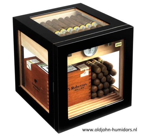 h182B HUMIDOR KABINET 100 CIGARS ADORINI CUBE DELUXE ZWART, Collections, Articles de fumeurs, Briquets & Boîtes d'allumettes, Neuf