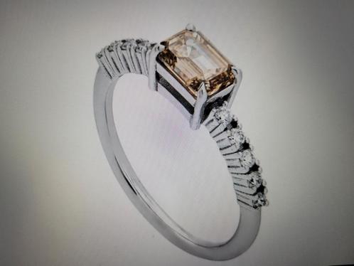 Ring Natural Diamond Fancy Geelbruin NIEUW, Bijoux, Sacs & Beauté, Bracelets, Neuf, Brun, Avec pierre précieuse, Enlèvement