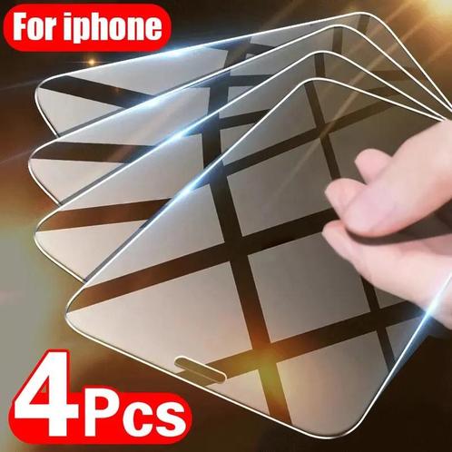 iphone 15 14 13 12 and PRO models screen glass 4 pcs, Telecommunicatie, Mobiele telefoons | Apple iPhone, Nieuw, 1 TB, Zonder abonnement