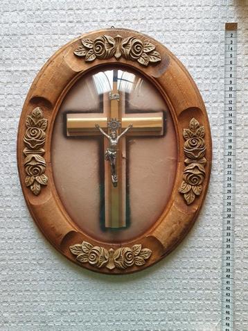Wandbord/ kader Jesus aan het kruis 