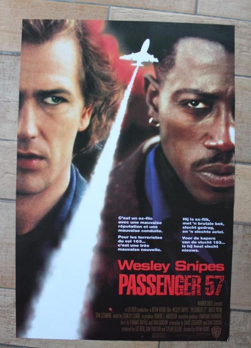 filmaffiche Wesley Snipes Passenger 57 filmposter, Collections, Posters & Affiches, Comme neuf, Cinéma et TV, A1 jusqu'à A3, Rectangulaire vertical