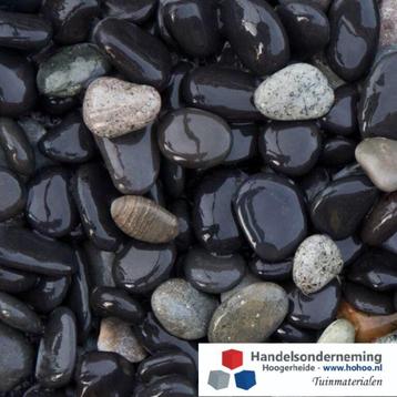 Beach pebbles zwart grind antraciet ronde siergrind tuin pad
