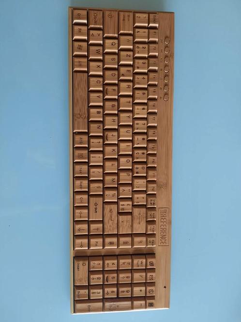 Draadloos houten toetsenbord - The reference, Informatique & Logiciels, Claviers, Comme neuf, Qwerty, Sans fil, Enlèvement ou Envoi