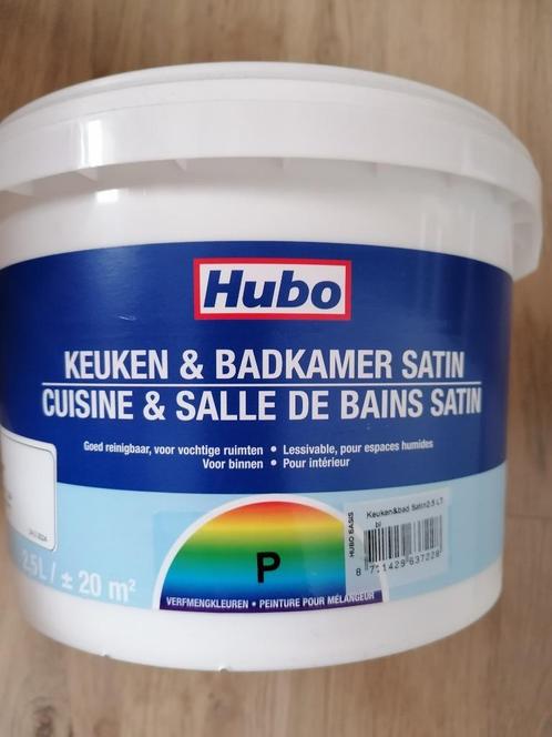 Verf Hubo keuken en badkamer 2,5L, Bricolage & Construction, Peinture, Vernis & Laque, Neuf, Peinture, Moins de 5 litres, Gris