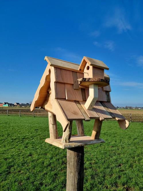 Uniek houten vogelhuisje, Jardin & Terrasse, Maisons & Bains d'oiseaux, Neuf, Enlèvement