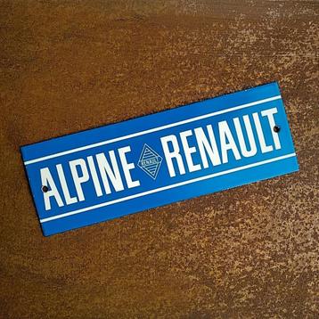 Panneau d'affichage en forme de bouclier émaillé RENAULT ALP