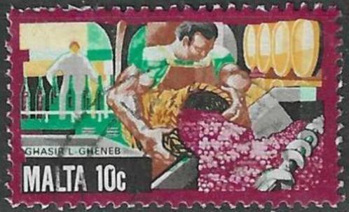 Malta 1981 - Yvert 632 - Wijn persen (ST), Timbres & Monnaies, Timbres | Europe | Autre, Affranchi, Malte, Envoi