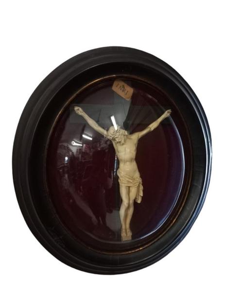 pijpaarde Jezus achter glas, Antiquités & Art, Antiquités | Objets religieux, Enlèvement