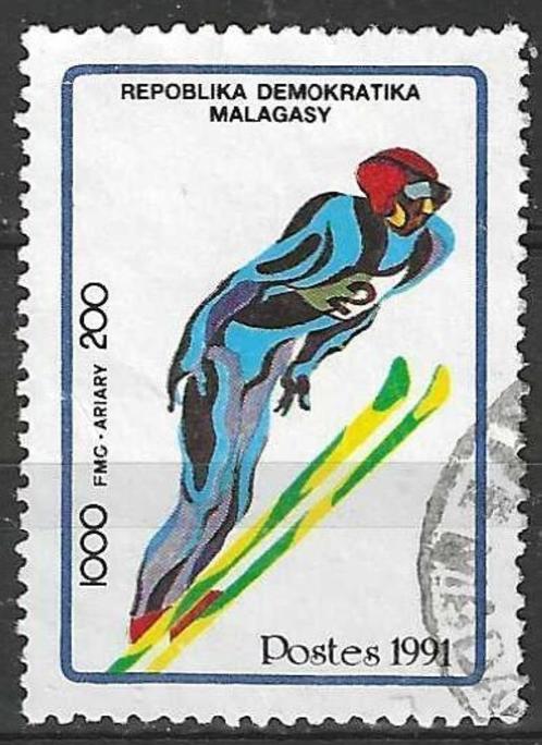 Madagascar 1991 - Yvert 1036 - Olympische Winterspelen (ST), Timbres & Monnaies, Timbres | Afrique, Affranchi, Autres pays, Envoi