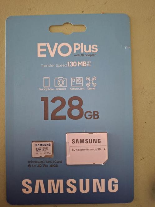 Samsung EVO Plus nieuwprijs 24 euro mediamarkt, TV, Hi-fi & Vidéo, Photo | Cartes mémoire, Comme neuf, MicroSDXC, 128 GB, Enlèvement ou Envoi