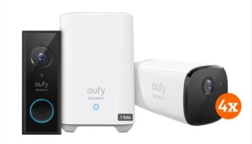 Eufy 4 Cameras + deurbel + Homebase, TV, Hi-fi & Vidéo, Caméras de surveillance, Utilisé, Caméra extérieure, Enlèvement ou Envoi