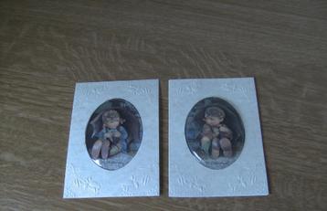2 Hummeltjes kaarten-zelf gemaakt-jongen en meisje