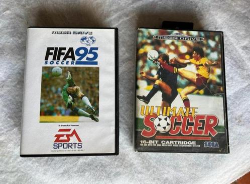 Sega Mega Drive 2x Game + doos boekje Fifa95 Ultimate soccer, Games en Spelcomputers, Games | Sega, Zo goed als nieuw, Mega Drive