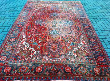 Groot Antiek Perzisch tapijt (Iran-Heriz) Natuurlijke patina