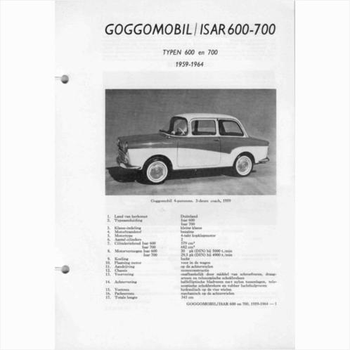 Goggomobil Isar 600 700 Vraagbaak losbladig 1959-1964 #1 Ned, Boeken, Auto's | Boeken, Gelezen, Ophalen of Verzenden