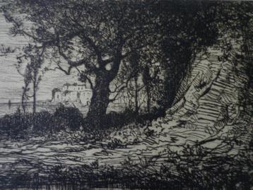 gravure impressionniste Adolphe Appian près de Menton