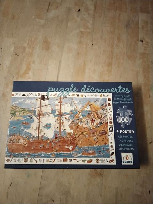 PUZZLE DJECO DECOUVERTES LES PIRATES 100 grandes pièces, Hobby & Loisirs créatifs, Sport cérébral & Puzzles, Comme neuf, Puzzle