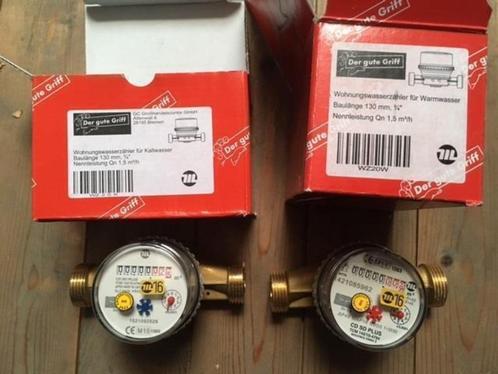 646. Watermeters tussenmeter voor koud en warm water, Bricolage & Construction, Métaux, Neuf, Enlèvement ou Envoi