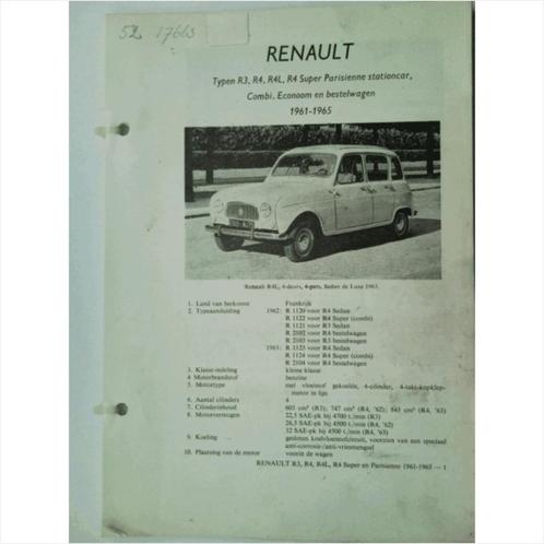 Renault R3 R4 Vraagbaak losbladig 1961-1965 #2 Nederlands, Livres, Autos | Livres, Utilisé, Renault, Enlèvement ou Envoi