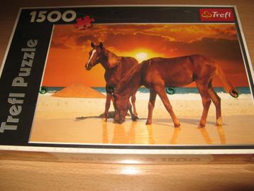 Puzzle TREFL 1500 pièces neuf "chevaux sauvages"