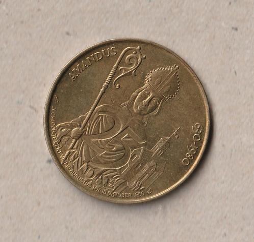 25 Gandae, Amandus, Sint-Baafsabdij, penning, 1980 (2 scans), Postzegels en Munten, Penningen en Medailles, Ophalen of Verzenden