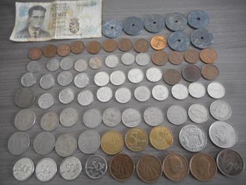 lot d'anciens francs belge monnaies