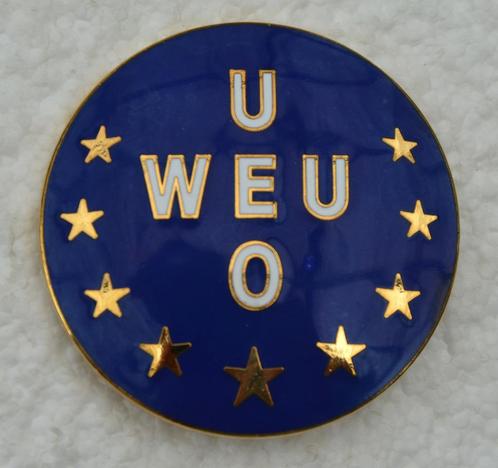 Insigne, cap badge WEU-UEO 1954-2011, West-Europese Unie, Verzamelen, Militaria | Algemeen, Landmacht, Embleem of Badge, Ophalen of Verzenden