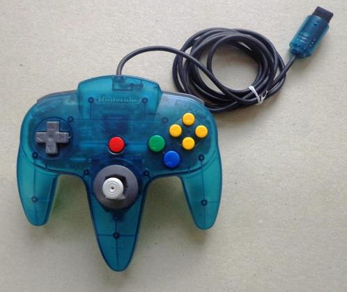 Originele Controller Aqua Blauw voor de Nintendo 64, Games en Spelcomputers, Games | Nintendo 64, Zo goed als nieuw, Ophalen of Verzenden