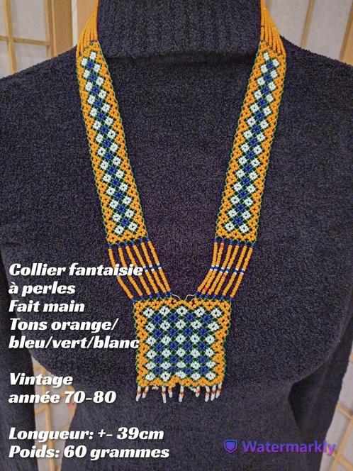 Collier fantaisie perles - fait main, Bijoux, Sacs & Beauté, Colliers, Utilisé, Autres matériaux, Autres couleurs, Enlèvement ou Envoi