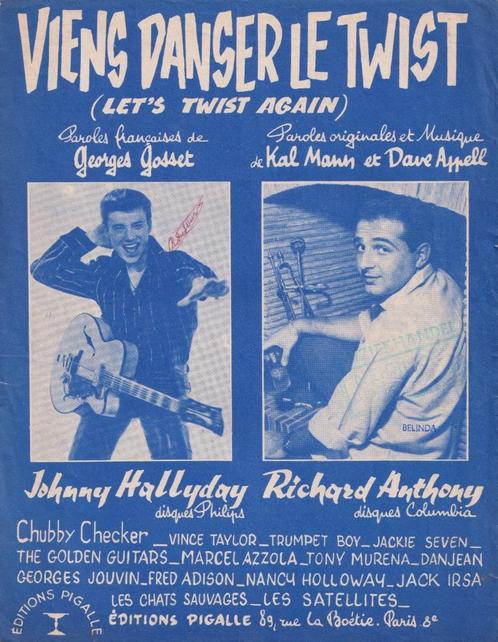 Johnny Hallyday – Viens danser le twist – Partituur – Bladmu, Musique & Instruments, Partitions, Utilisé, Artiste ou Compositeur