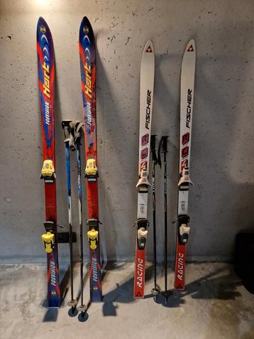 Skilatten van Fischer en Fosvision en skistokken Ski Winter
