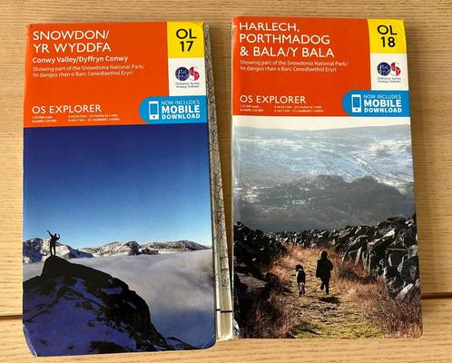 Wandelkaarten Wales — Snowdonia National Park, Boeken, Atlassen en Landkaarten, Zo goed als nieuw, Landkaart, Verenigd Koninkrijk