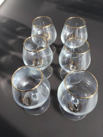 Vintage Napoleon Cognac Glas Goudkleurige - 6 stuks