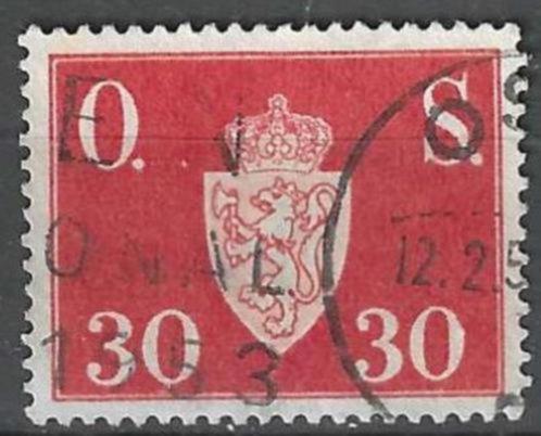 Noorwegen 1937/1939 - Yvert 63SE - Dienstzegel 30 o. (ST), Timbres & Monnaies, Timbres | Europe | Scandinavie, Affranchi, Norvège