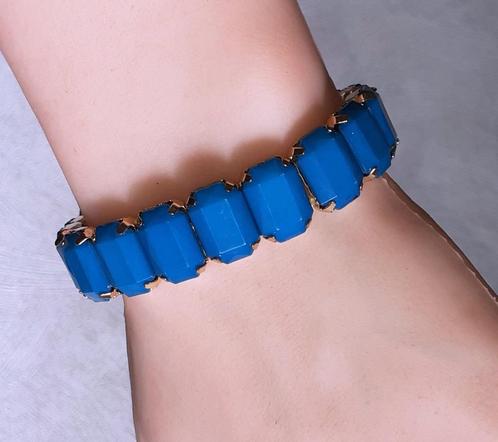 armband blauwe strass, Bijoux, Sacs & Beauté, Bracelets, Neuf, Autres matériaux, Bleu, Avec strass, Envoi