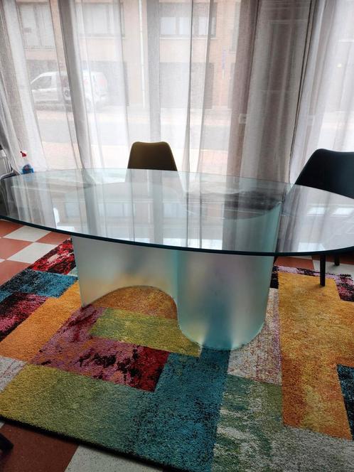 table salle a manger design en verre + table salon assorti, Maison & Meubles, Tables | Tables à manger, Utilisé, 50 à 100 cm, 150 à 200 cm