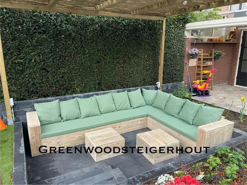 Steigerhout Hoekbank Hoeklounge Hoekzetel Loungeset LOUNGE, Jardin & Terrasse, Ensembles de jardin, Comme neuf, Sets de jardin