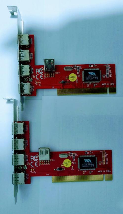 2 PCI-insteekkaarten voor USB-apparaten, Informatique & Logiciels, Lecteurs de carte mémoire, Utilisé, Enlèvement ou Envoi
