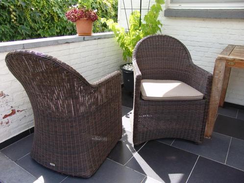 tuinstoelen en teak tafel, Jardin & Terrasse, Chaises de jardin, Comme neuf, Bois de teck, Enlèvement