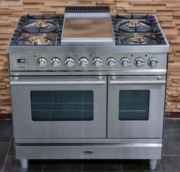 🔥Poêle de luxe Boretti 90 cm FOUR À GAZ en acier inoxydable