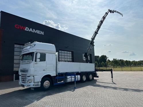 DAF XF 510 6x2 Hiab 322 E-6 HiPro + Fly jib Euro 6, Autos, Camions, Entreprise, ABS, Caméra de recul, Air conditionné, Verrouillage central