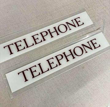 2x groot Sign reclame wand bord telefoon Telephone 64x10,5cm