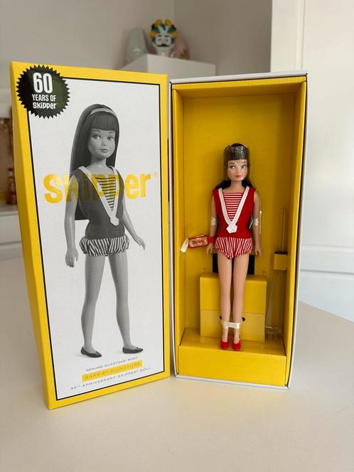 Vintage skipper Barbie repro Mattel 60 years silkstone, Collections, Poupées, Neuf, Enlèvement ou Envoi