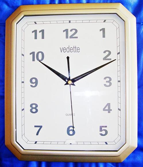 Horloge murale VEDETTE rect. gris métal. quartz, 30 cm NEUVE, Maison & Meubles, Accessoires pour la Maison | Horloges, Neuf, Horloge murale