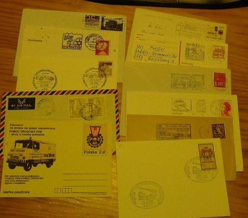 Poststukken met als thema vervoer (zegel, afstempeling,, Postzegels en Munten, Postzegels | Thematische zegels, Gestempeld, Overige thema's