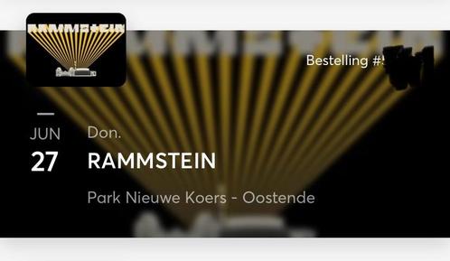 2 staanplaatsen concert Rammstein Oostende, Tickets & Billets, Concerts | R&B & Hip-hop, Deux personnes, Juillet