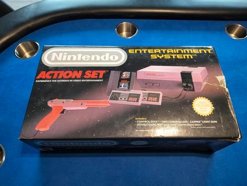 Nintendo NES Action Set Big Box, Consoles de jeu & Jeux vidéo, Consoles de jeu | Nintendo NES, Comme neuf, Avec 2 manettes, Avec jeux