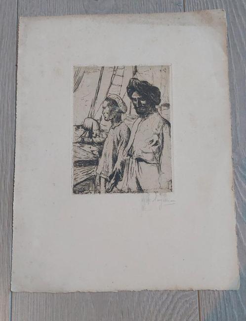 Victor Hageman oude gesigneerde ets 1868-1940, Antiek en Kunst, Kunst | Etsen en Gravures, Ophalen of Verzenden