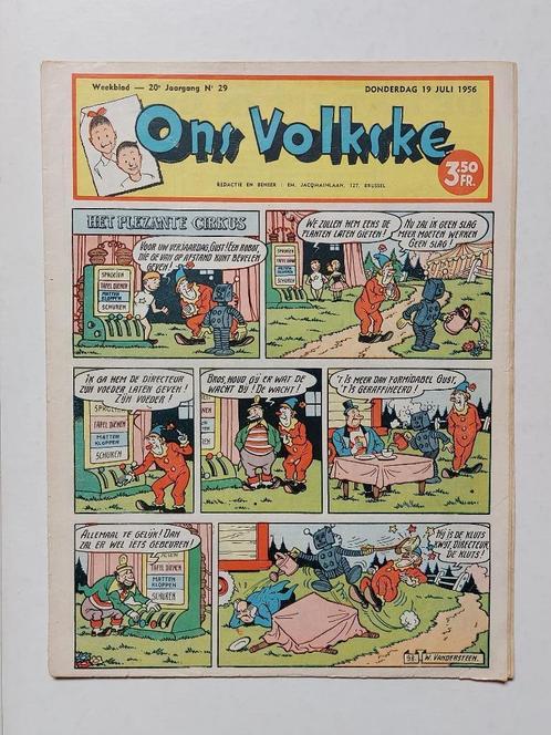 Vandersteen Prinske Plezante Cirkus - Ons Volkske 19/07/1956, Collections, Personnages de BD, Utilisé, Livre ou Jeu, Autres personnages