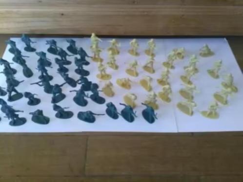 59 soldaatjes – geel / groen – zeer goede staat, Collections, Jouets miniatures, Comme neuf, Enlèvement ou Envoi